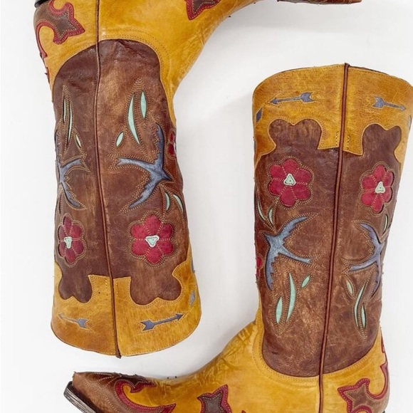 RARE Old Gringo Tan and Red Western Boots - Picture 4 of 16